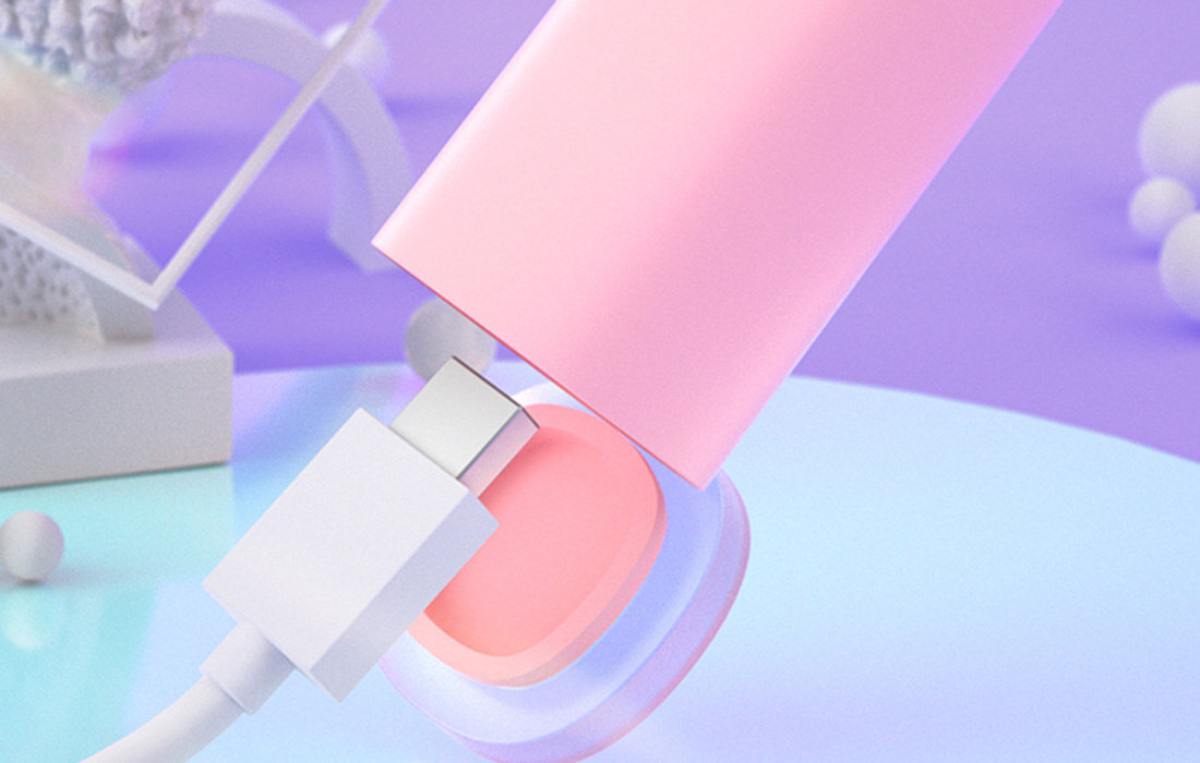 Szczoteczka soniczna SEAGO SG-2303 Rozowy kabel USB-C czas pracy wskaznik LED