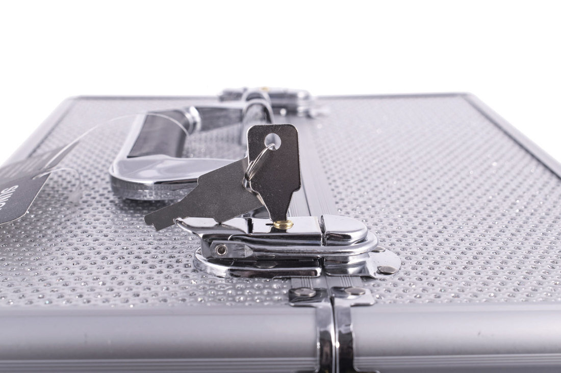 Kuferek kosmetyczny SUNONE XL 14921 Srebrny wysoka jakosc wytrzymale zawiasy