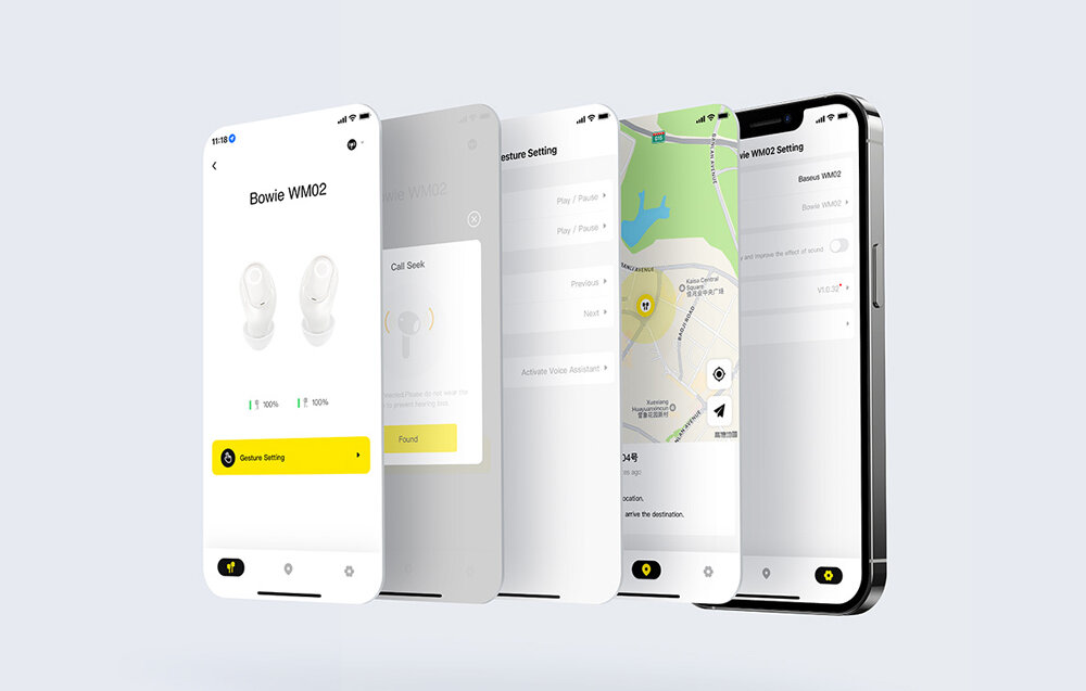 Słuchawki BASEUS BOWIE WM02 obsługa asytent głosowy sterowanie panel dotykowy