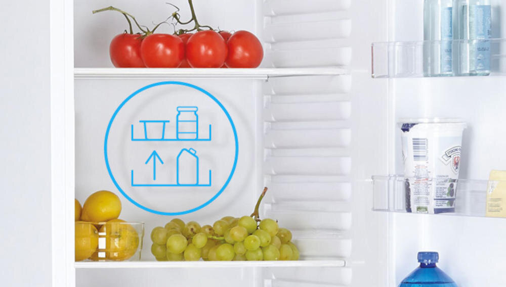 CANDY CDV1S514ESHE wnętrze projektowanie chłodziarka wysokie naczynia regulacja wysokość półki