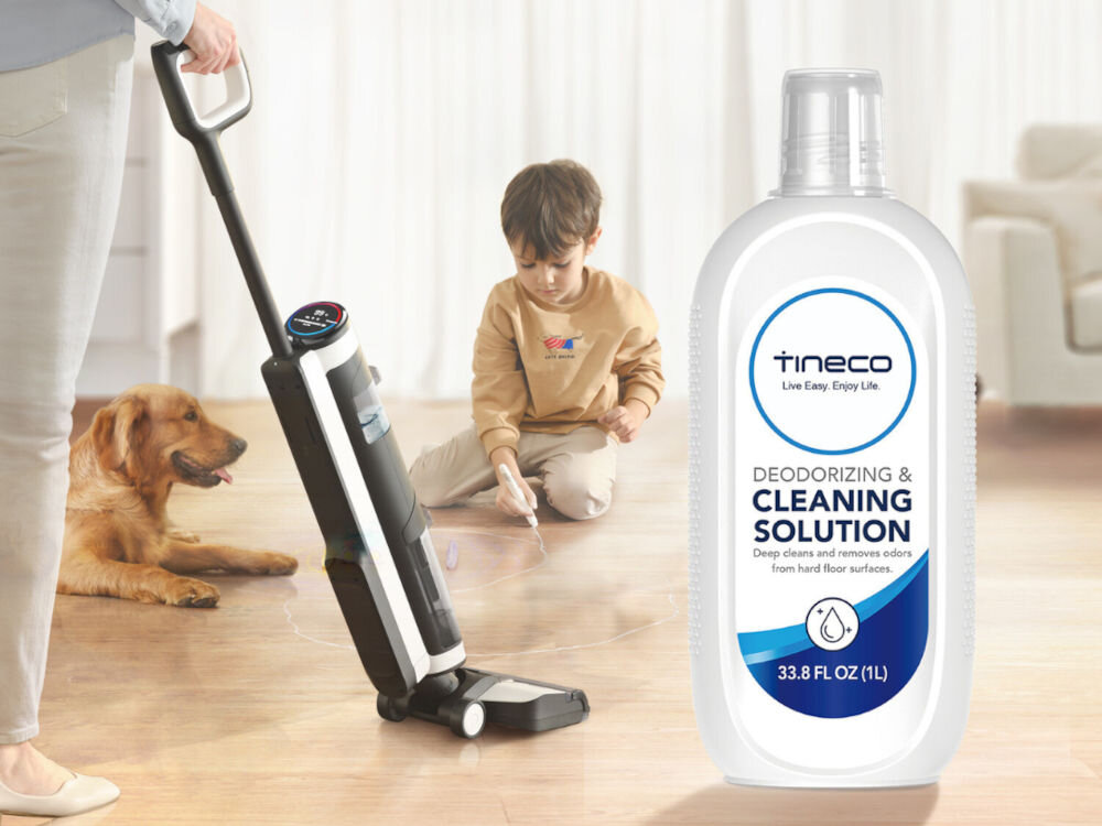 Płyn do odkurzaczy piorących TINECO Floor One S7/S6/S5/S3/iFloor/2/3 do drewna, podłogi laminowane, winyl 1 L roztwór do czyszczenia biodegradowalny bezpieczny dla dzieci i zwierząt uszczelnione podłogi