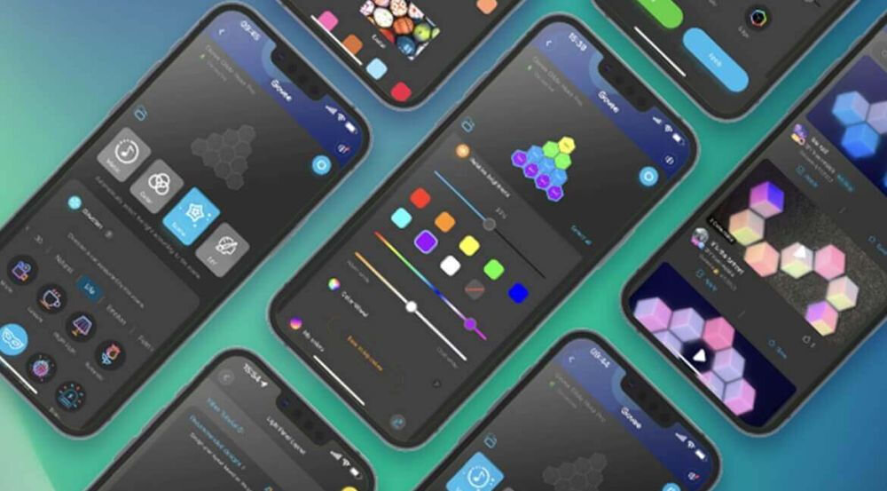 Panel świetlny GOVEE H6066 Glide Hexa Pro Wi-Fi + Bluetooth telefony z włączoną aplikacją Zdalne sterowanie oświetleniem 3D przez aplikację i komendy głosowe