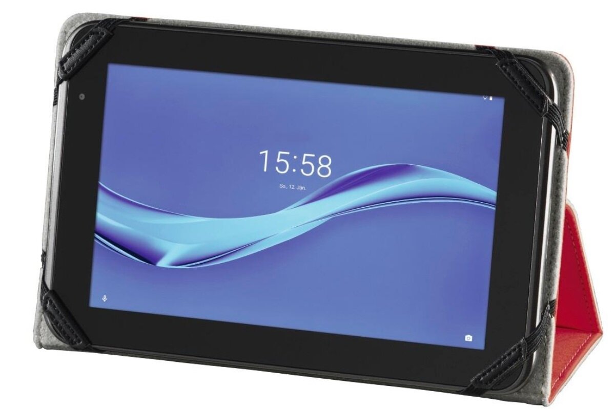 Wzmocnione gumowe narożniki, łatwy dostęp do portów etui na tablet Hama Strap