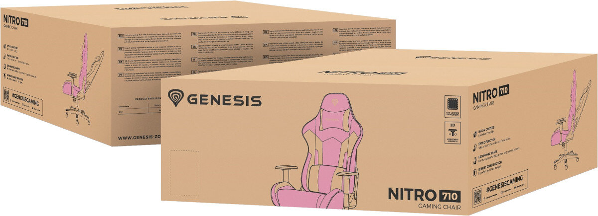 Fotel GENESIS Nitro 710 Rozowo-bialy opakowanie