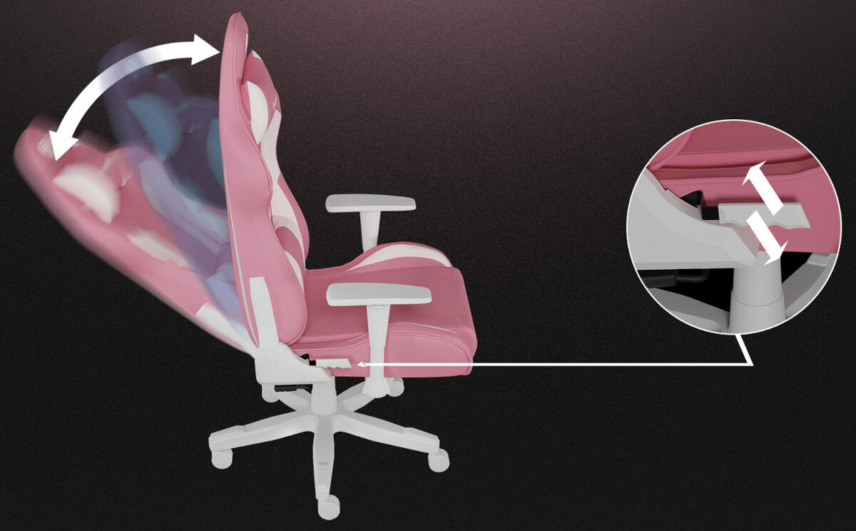 Fotel GENESIS Nitro 710 Rozowo-bialy funkcja bujania