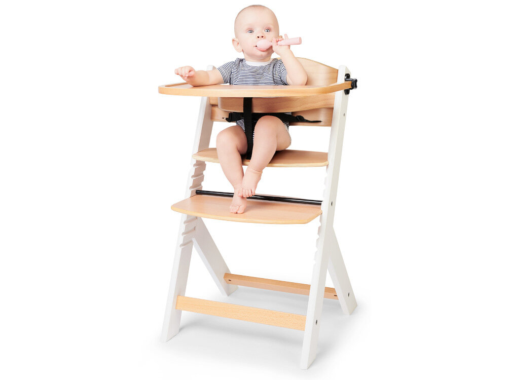 Krzesełko do karmienia KINDERKRAFT Enock Szary dopasowane do wieku i wzrostu dziecka wysokie krzeselko dla dzieci o wadze do 15 kg niskie do 35 kg regulacja wysokosci