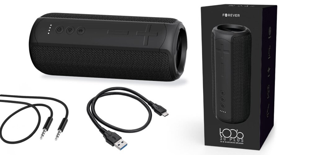 Głośnik mobilny FOREVER <span>Toob 30 Plus</span> BS-960 dźwięk domowy głośnik podświetlenie RGB kompaktowy efekt stereo bezprzewodowy wodoszczelność odporność łączność