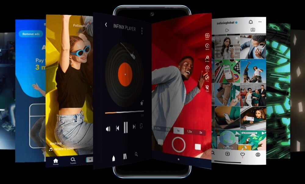 Smartfon INFINIX Hot 20 ekran bateria aparat procesor ram pamięć pojemność rozdzielczość zdjęcia filmy opis dane cechy blokady system łączność wifi bluetooth obudowa szkło odporność porty muzyka transfer sieć przekątna matryca waga czujniki oled amoled ips