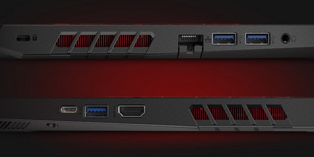 Laptop ACER Nitro 5 AN515-55 porty podłączenie gniazda