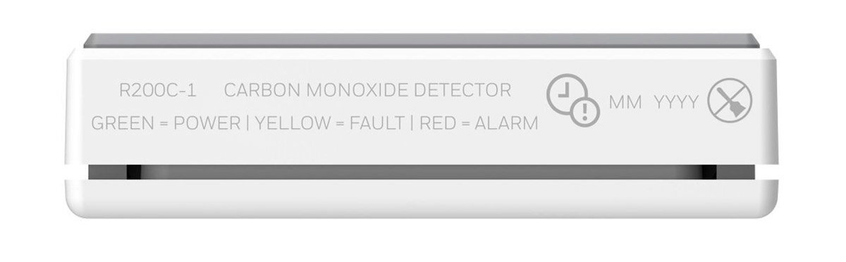 HONEYWELL R200C-2 Cienka konstrukcja (około 25 mm grubości) kompaktowe wymiary (95 x 95 mm) Łatwy montaż na ścianie lub suficie - czujnik na białym tle