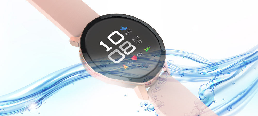 Smartwatch FOREVER Forevive Lite SB-315 ekran bateria czujniki zdrowie sport pasek ładowanie pojemność rozdzielczość łączność sterowanie krew puls rozmowy smartfon aplikacja 