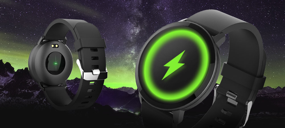 Smartwatch FOREVER Forevive Lite SB-315 ekran bateria czujniki zdrowie sport pasek ładowanie pojemność rozdzielczość łączność sterowanie krew puls rozmowy smartfon aplikacja 