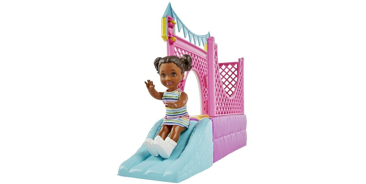 Lalka Barbie Skipper Opiekunka Dmuchany zamek HHB67 Niezliczone przygody