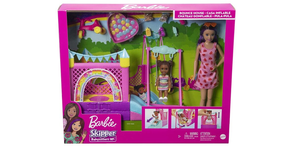 Lalka Barbie Skipper Opiekunka Dmuchany zamek HHB67 Wygodne opakowanie, a zarazem bezpieczny transport