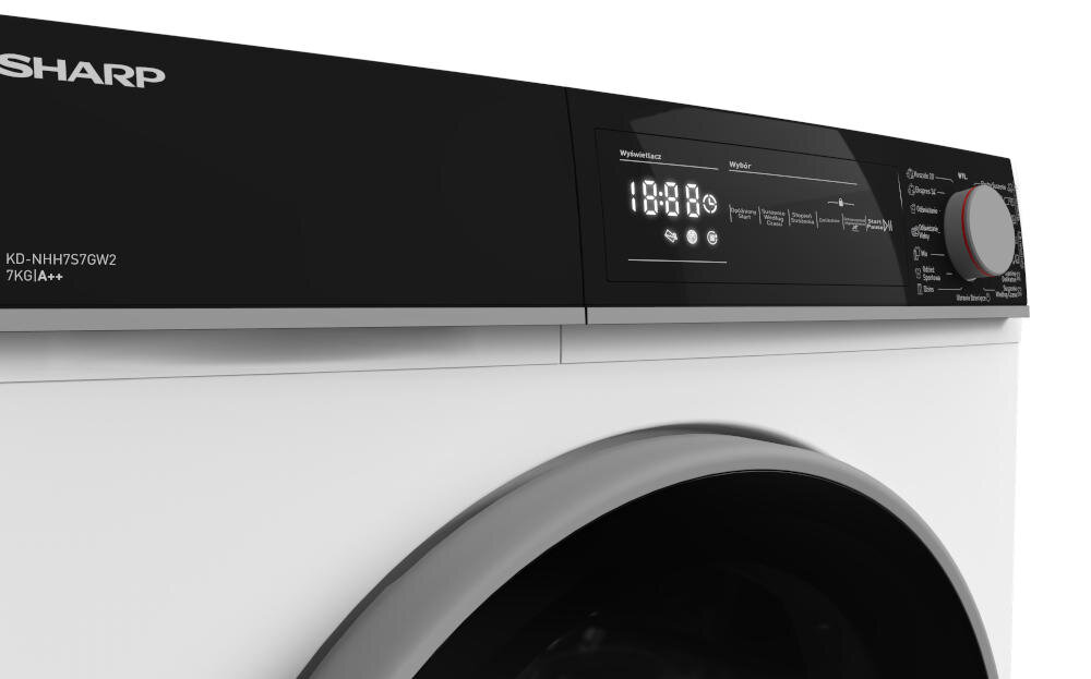 SHARP KD-NHH7S7GW2-PL funkcjonalność stylowe wykonanie suszarka elegancki wygląd