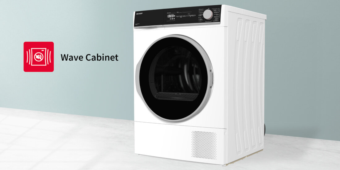 Suszarka SHARP KD-NHH8S7GW2-PL cicha stabilna konstrukcja Wave Cabinet