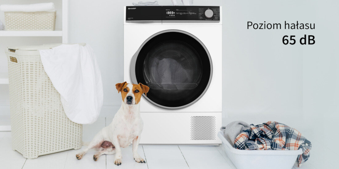 Suszarka SHARP KD-NHH9S8GW3-PL cicha praca 65 decybeli