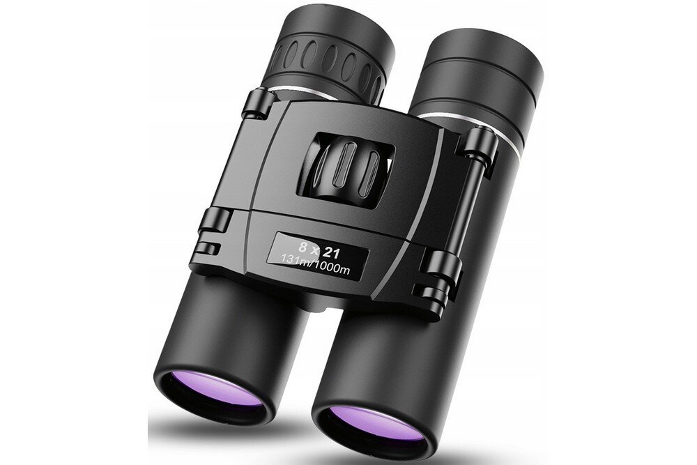 Lornetka APEXEL APL-8X21 optyka waga konstrukcja ogniskowa zoom przybliżenie dioptria muszle oczne obiektywy soczewki pryzmat powłoka gwint okulary obserwacja przyroda sport powiększenie