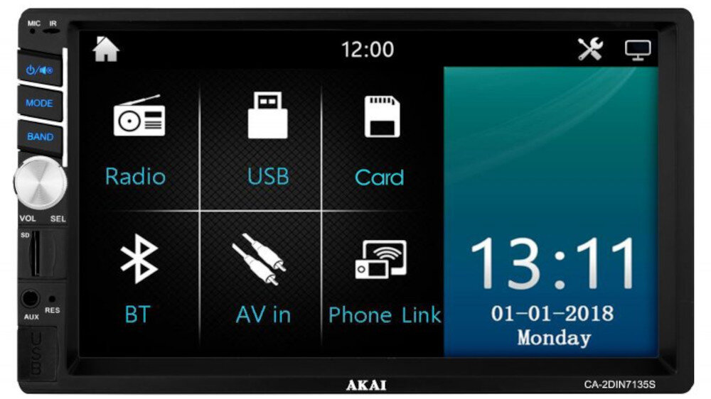 Radio samochodowe AKAI CA-2DIN7135S - parametry