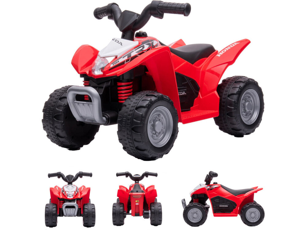 Quad elektryczny dla dziecka SUN BABY Honda H3 TRX Czerwony z wysokiej jakości tworzywa sztucznego czerwony kolor sportowy wygląd duży zderzak duże błotniki czerwone elementy maksymalne obciążenie do 25 kg