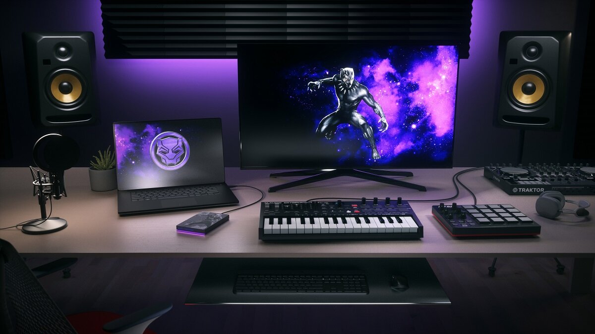 Dysk SEAGATE FireCuda Marve SE 2TB HDD Black Panther Okoye Shuri Solidny Unikatowy kolekcjonerski podświetlenie RGB LED