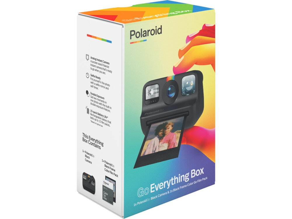 Aparat POLAROID Go Czarny + Wkład (16 zdjęć) zestaw akcesoria instrukcja