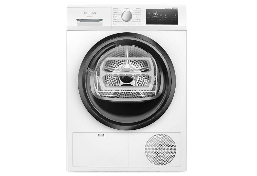 SIEMENS WT45HVEEPL program czasowy wełna kosz ciepły wysuszone ubrania wilgotne dosuszanie