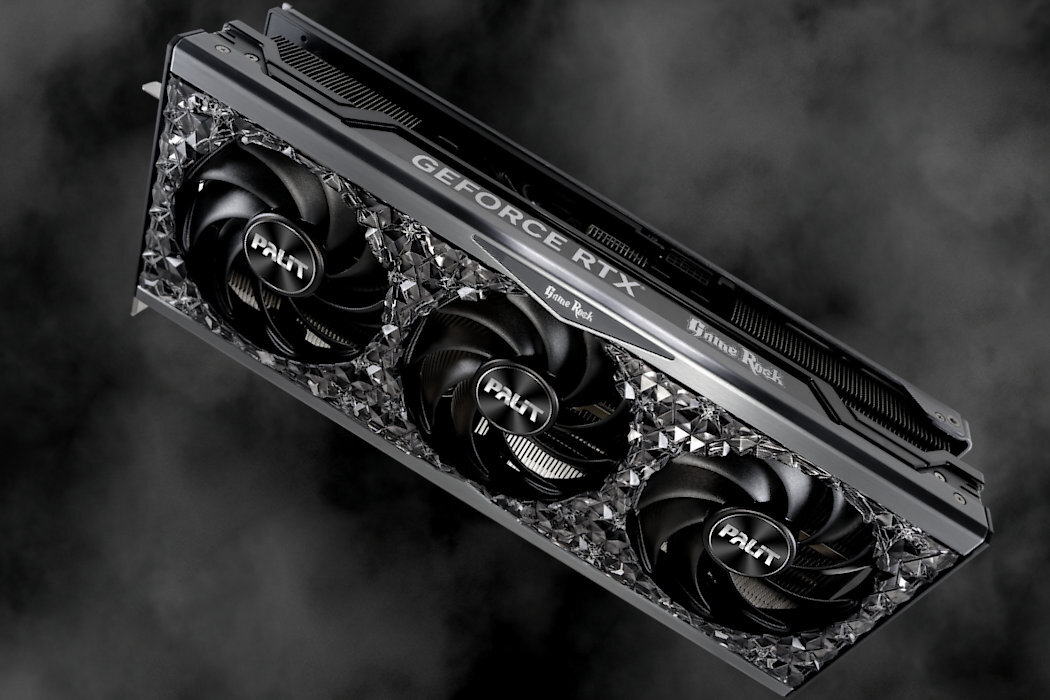 Karta graficzna PALIT RTX 4090 GameRock 24GB DLSS 3 chłodzenie ARGB aplikacja LED sterowanie chiche