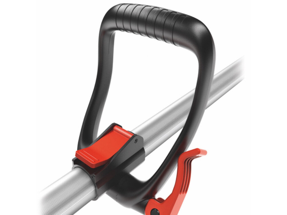 Nożyce do żywopłotu EINHELL GE-HC 18 Li T akumulatorowe rękojeść pokryta antypoślizgowym materiałem pewne trzymanie piły w każdej pozycji roboczej