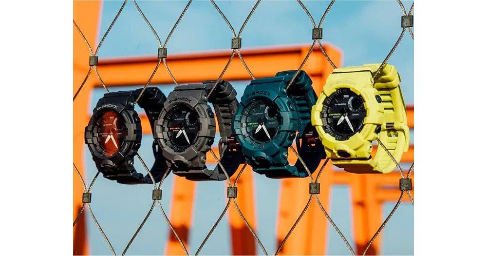 Zegarek sportowy CASIO G-SHOCK GBA-800 ekran bateria czujniki zdrowie sport pasek ładowanie pojemność rozdzielczość łączność sterowanie krew puls rozmowy smartfon aplikacja