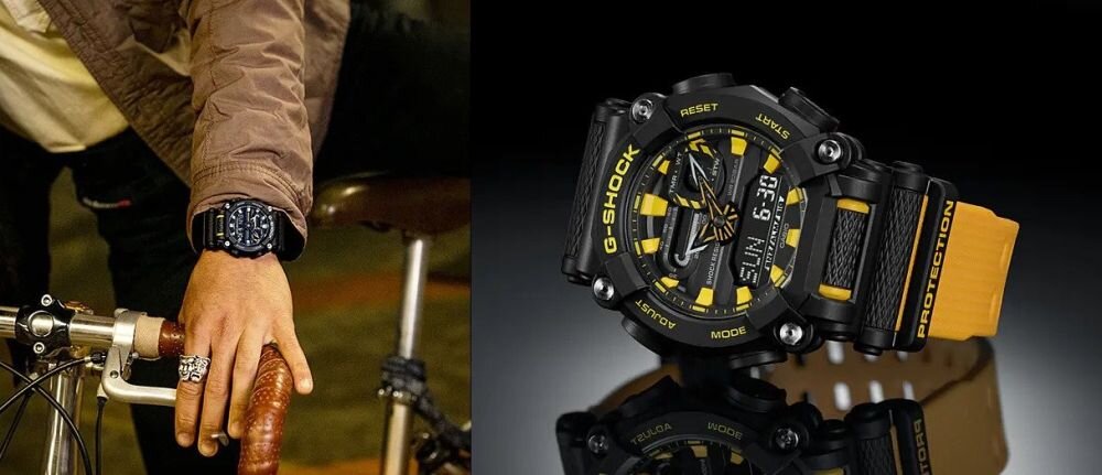 Zegarek sportowy CASIO G-SHOCK GA-900  ekran bateria czujniki zdrowie sport pasek ładowanie pojemność rozdzielczość łączność sterowanie krew puls rozmowy smartfon aplikacja 