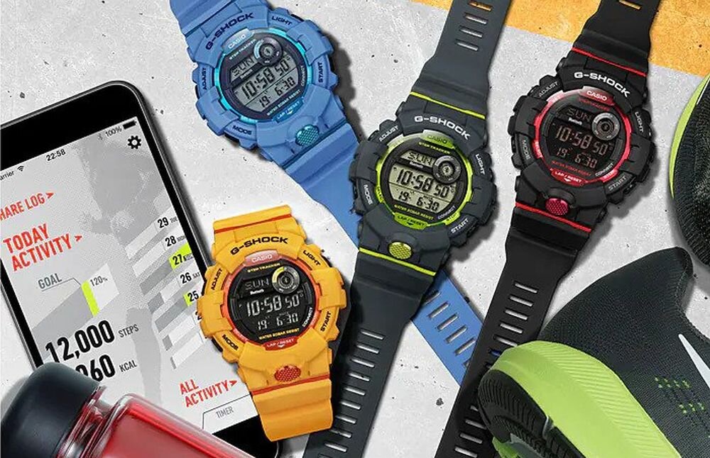 Zegarek sportowy CASIO G-Shock G-Squad GBD-800  ekran bateria czujniki zdrowie sport pasek ładowanie pojemność rozdzielczość łączność sterowanie krew puls rozmowy smartfon aplikacja 