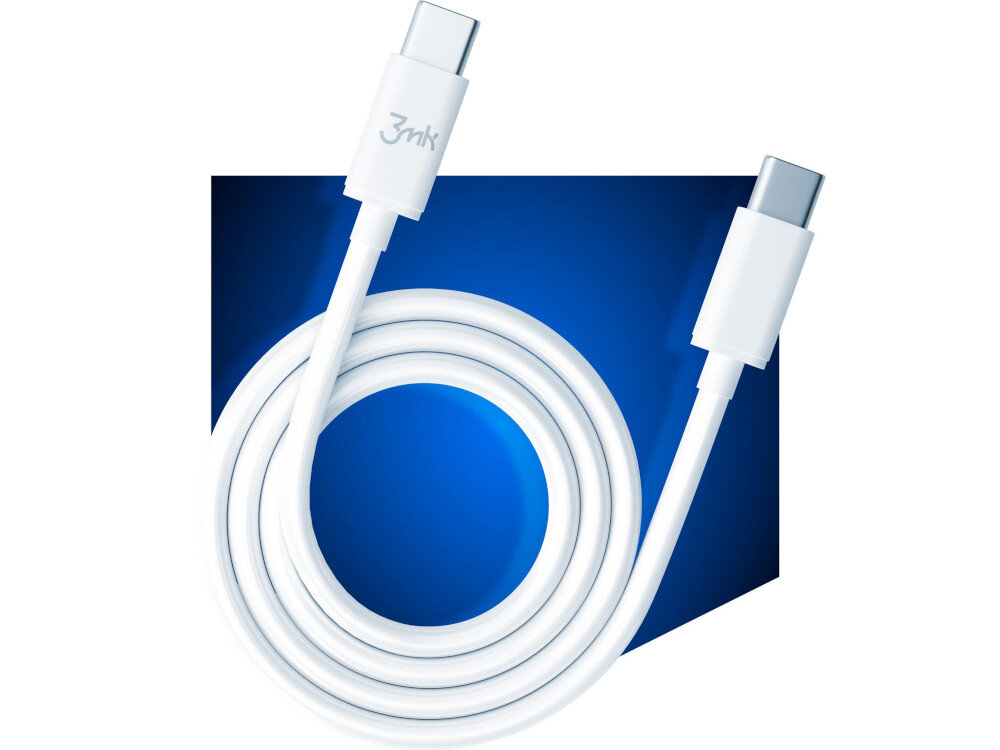 Kabel USB Typ C - USB Typ C 3MK Hyper Cable 100W 2 m Bialy szybkie ladowanie