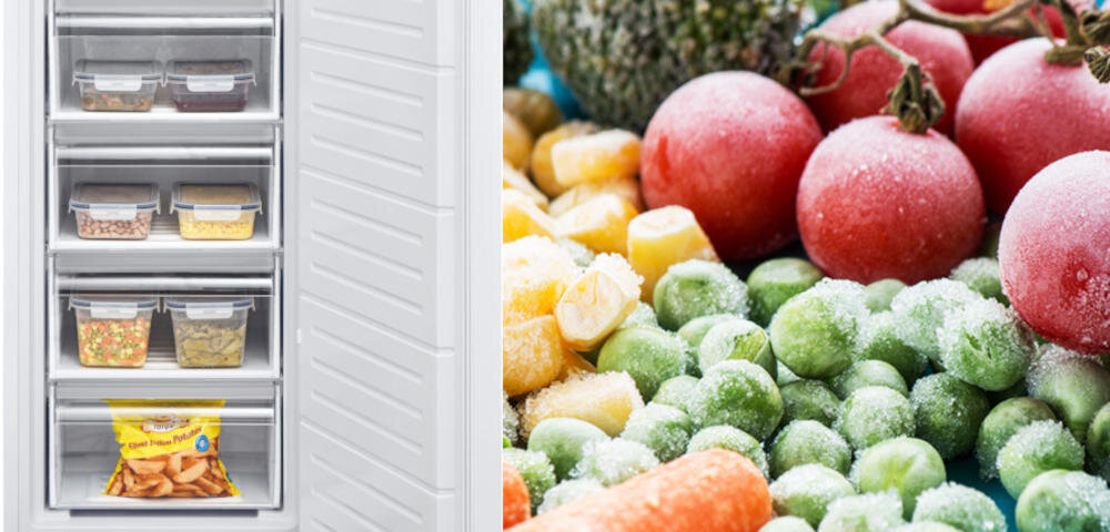 CANDY CVIOUS514FWHE zamrażarka szuflady widoczność zapasy przestrzeń przechowywanie