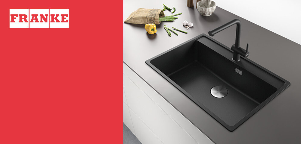 Zlewozmywak FRANKE Maris MRG 610-72 114.0661.769 Onyx wygląd design tło prezentacja wizualizacja