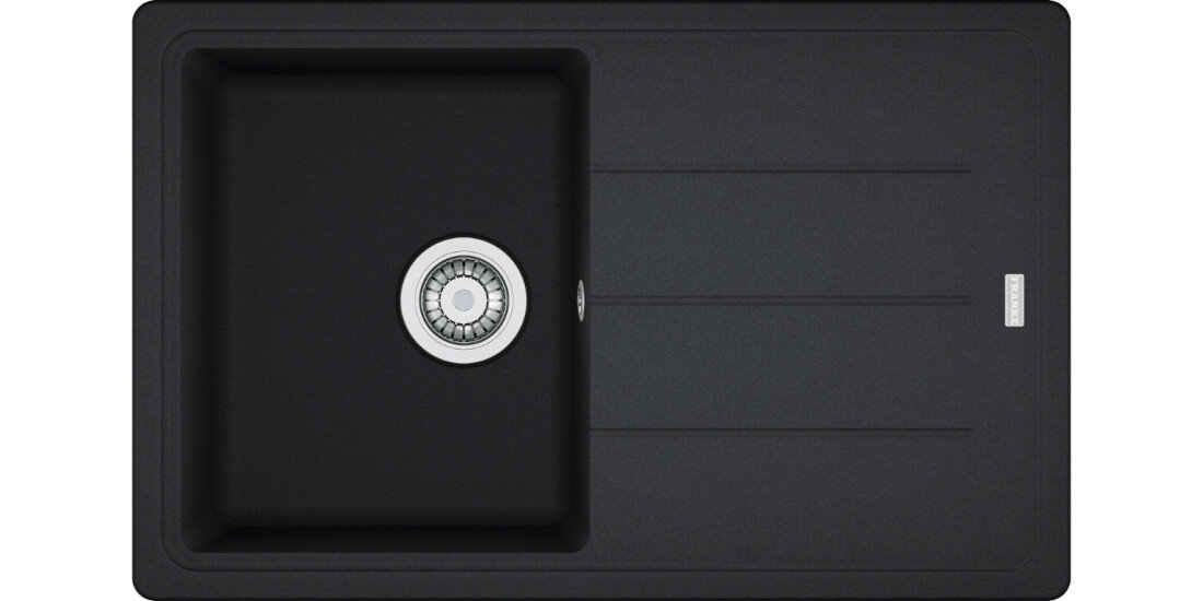 Zlewozmywak FRANKE Basis BFG 611-78 114.0676.296 Onyx widok na zlew z góry odporność na plamy trwałość kwarc fragranite wytrzymałość