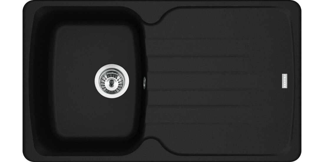 Zlewozmywak FRANKE Antea AZG 611-86 114.0676.247 Czarny matowy widok na zlew z góry odporność na plamy trwałość kwarc fragranite wytrzymałość