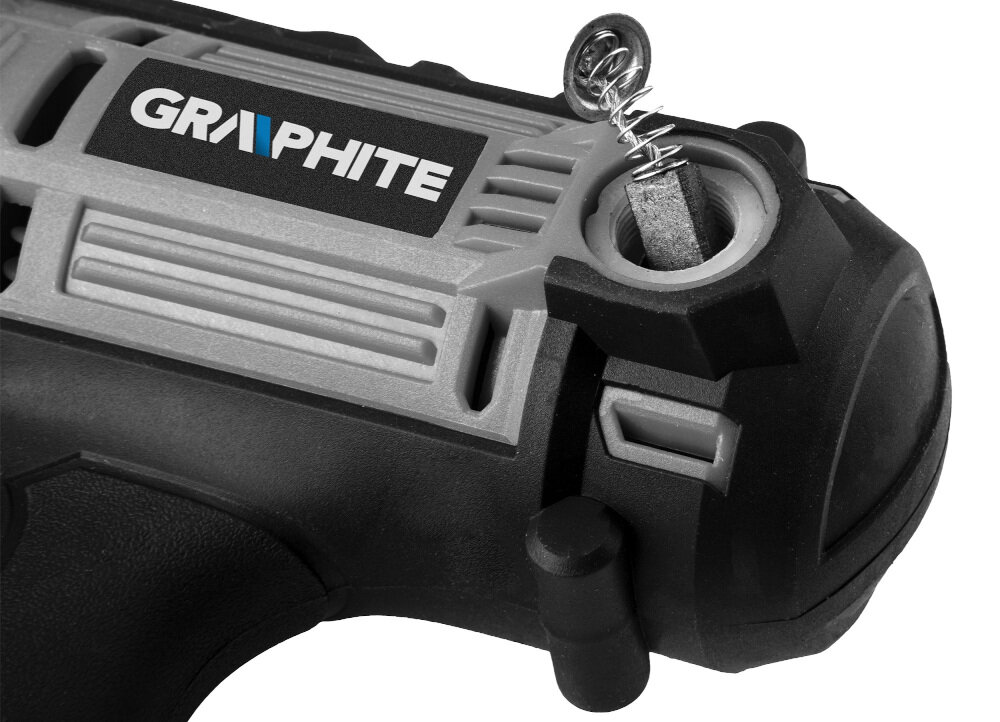 Wiertarko-wkrętarka GRAPHITE 58G793 silnik szczotkowy moc 300 W przewód o długości do 6 m komfort pracy dostęp do trudno dostępnych miejsc