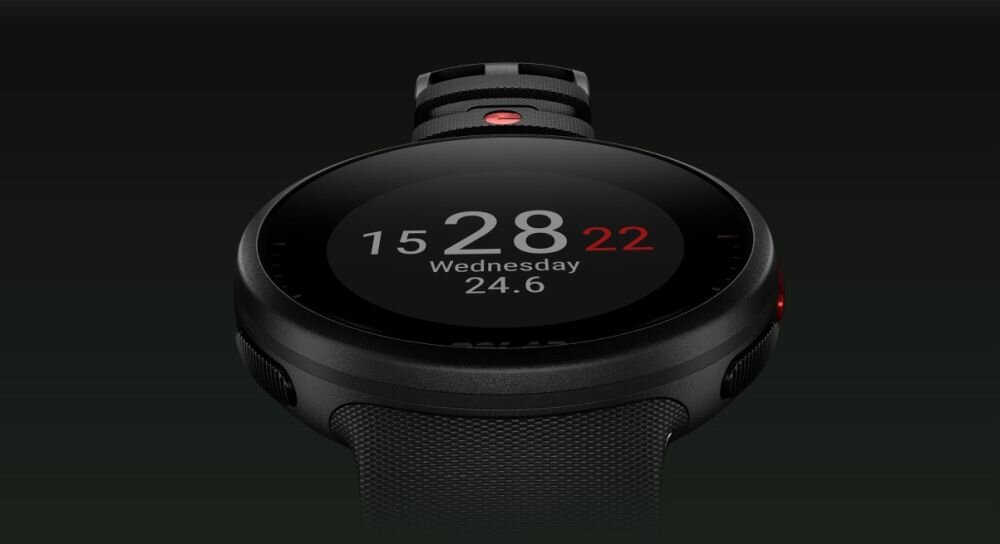 Zegarek sportowy POLAR Vantage V2  ekran bateria czujniki zdrowie sport pasek ładowanie pojemność rozdzielczość łączność sterowanie krew puls rozmowy smartfon aplikacja 