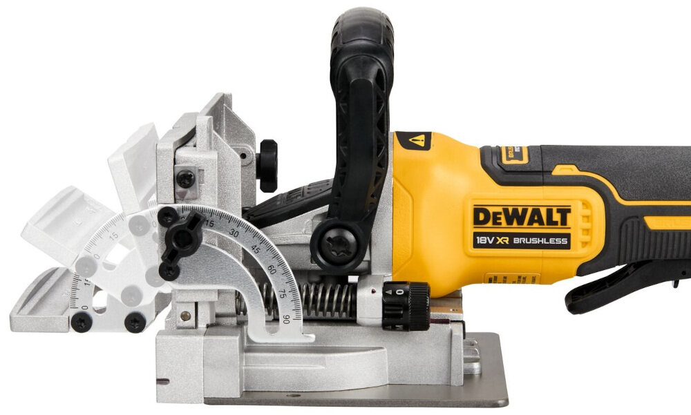 Frezarka DEWALT DCW682NT zaawansowany system regulacyjny dostosowanie glebokosci i kata frezowania w zakresie od 0 do 90 stopni