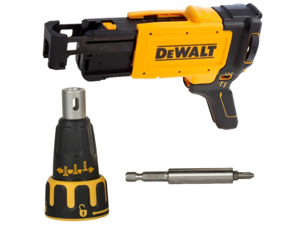 Wkrętarka DEWALT DCF620E1K mocowania osprzętu sześciokątny uchwyt wiertarski prosty efektywny beznarzędziowy ogranicznik głębokości głowica do pojedynczych wkrętów