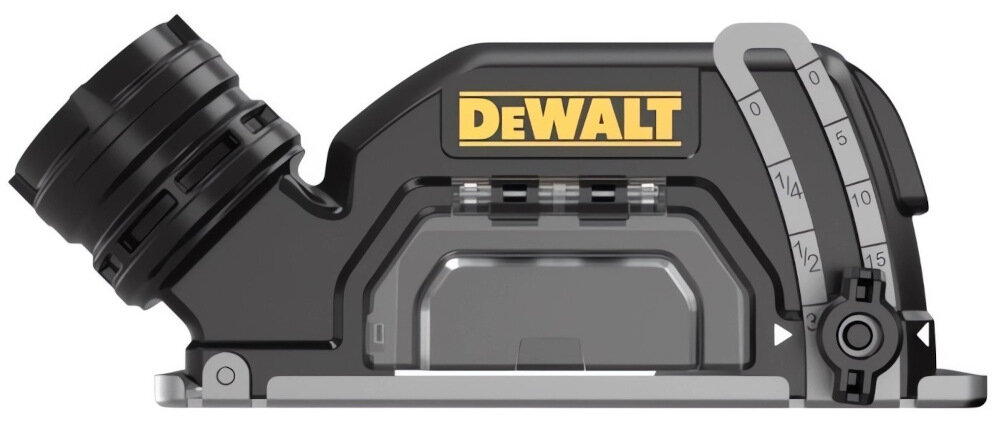 Pilarka tarczowa DEWALT DCS438E2T-QW oslona do ciecia ze zlaczem do odsysania oylu stalowa regulowana stopa