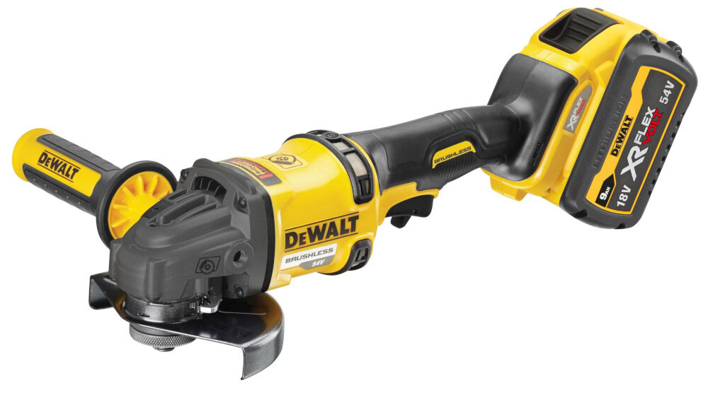 Szlifierka kątowa DEWALT DCG440N-XJ obudowa skorupa z tworzywa sztucznego wysoce odporne na przegrzanie przekładnia o wysokim momencie obrotom elektroniczne sprzęgło