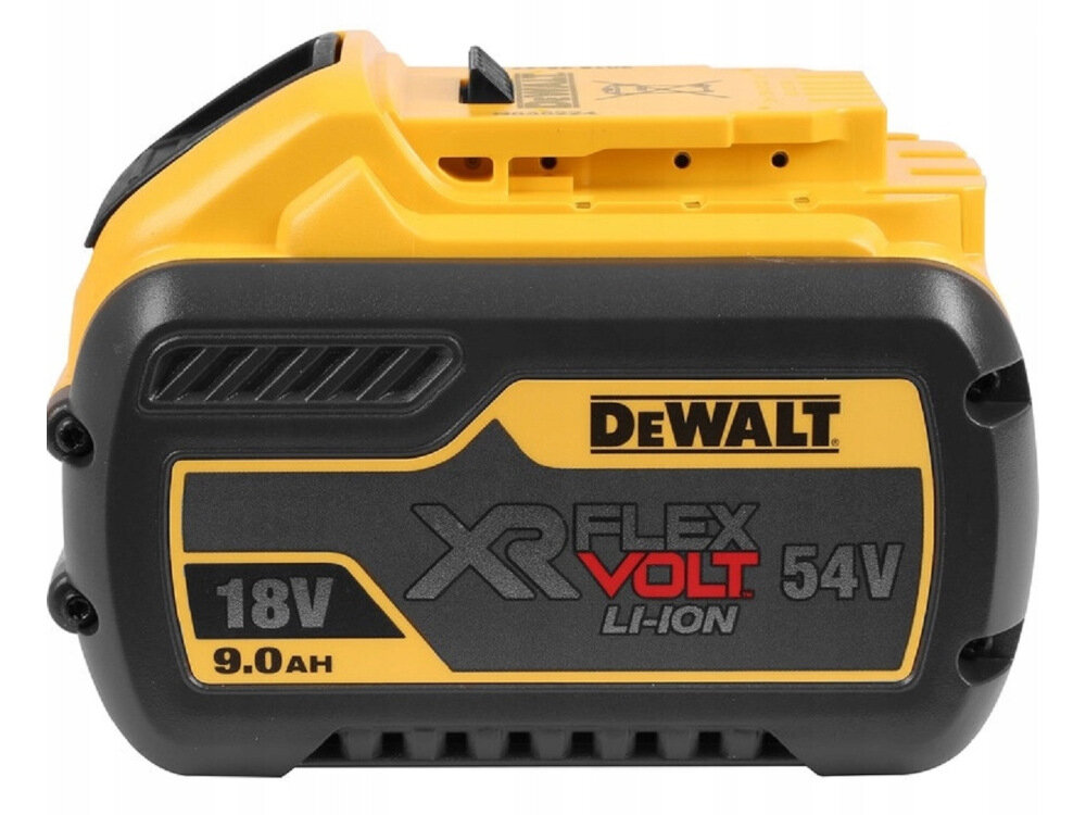 Piła akumulatorowa DEWALT DCMCS574X1 funkcjonalna niesamowita szybkość wydajność pracy silnik elektryczny moc 2000 W akumulator Li-Ion XR FlexVolt 18/54 V 9/03Ah pojemność 40 cm3 maksymalna prędkość obrotowa do 13,5 m/s