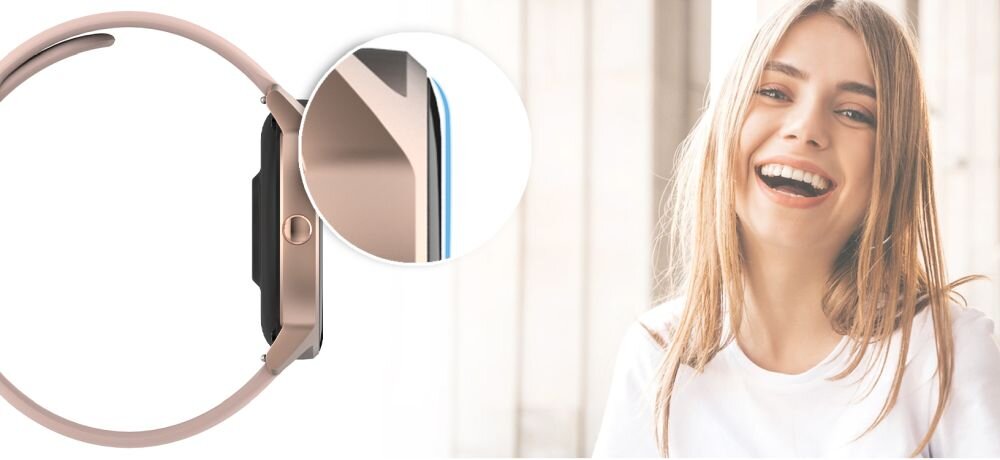 Smartwatch FOREVER Forevive 2 Slim ekran bateria czujniki zdrowie sport pasek ładowanie pojemność rozdzielczość łączność sterowanie krew puls rozmowy smartfon aplikacja