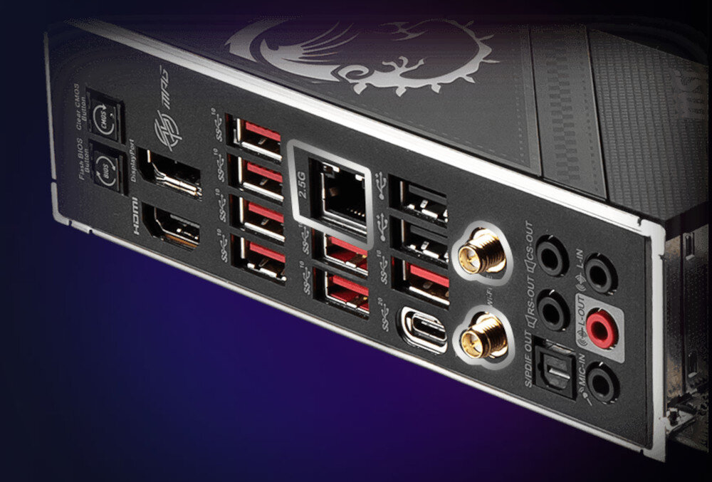 Płyta główna MSI MPG B650 Carbon Wi-Fi złącza porty łączność