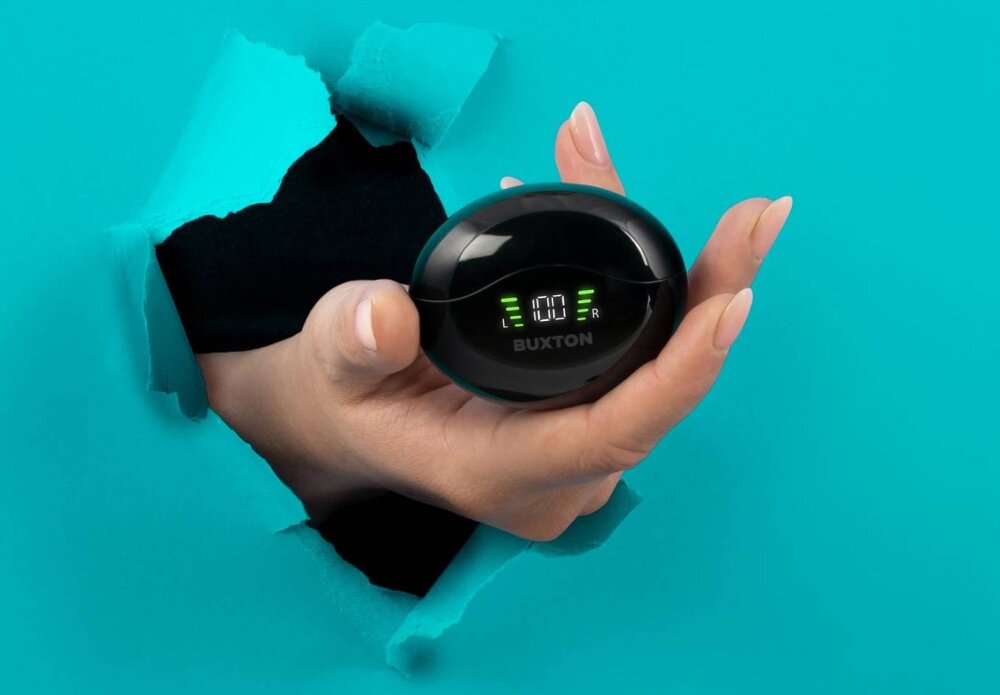 Słuchawki dokanałowe BUXTON BTW 5800 design komfort lekkość dźwięk jakość wrażenia słuchowe ergonomia lekkość sport aktywność podróże czas pracy działanie akumulator