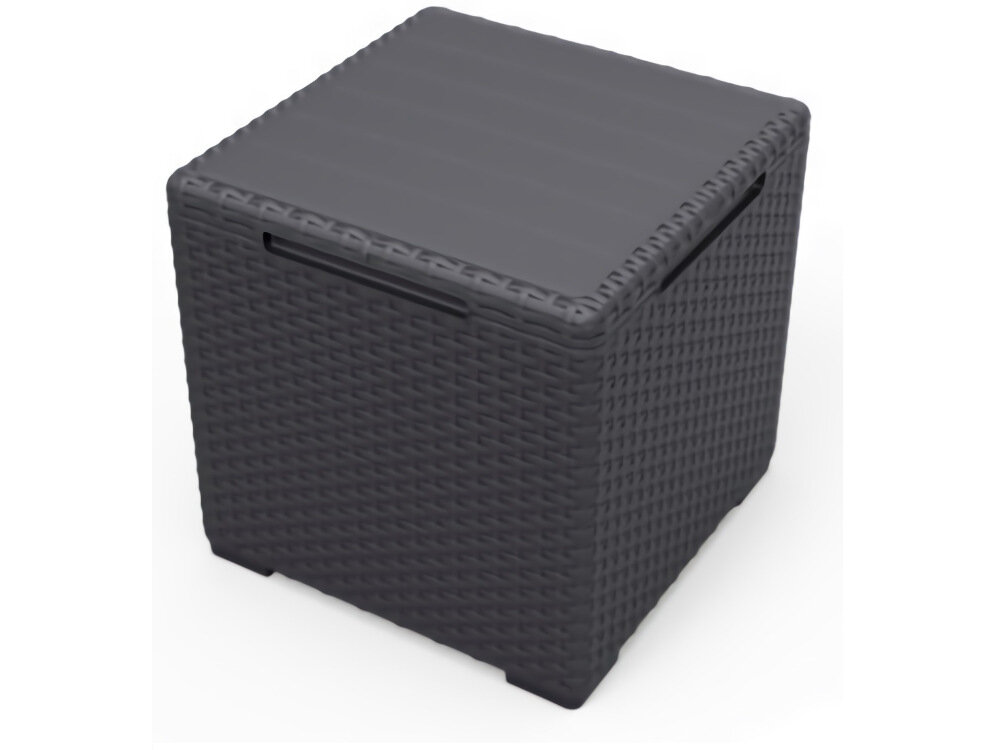 Stolik ogrodowy KETER Vigo Storage Box 17211873 Grafitowy na balkin taras ogród rodzina mebli KETER dowolna konfiguracja w kolorze grafitowym