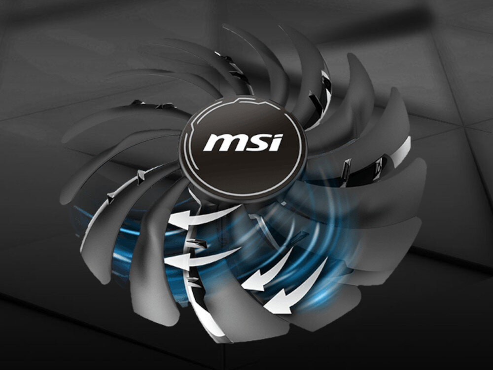 Karta graficzna MSI GeForce RTX 3060 Ventus 2X 8GB OC chłodzenie wentylatory radiator temperatura