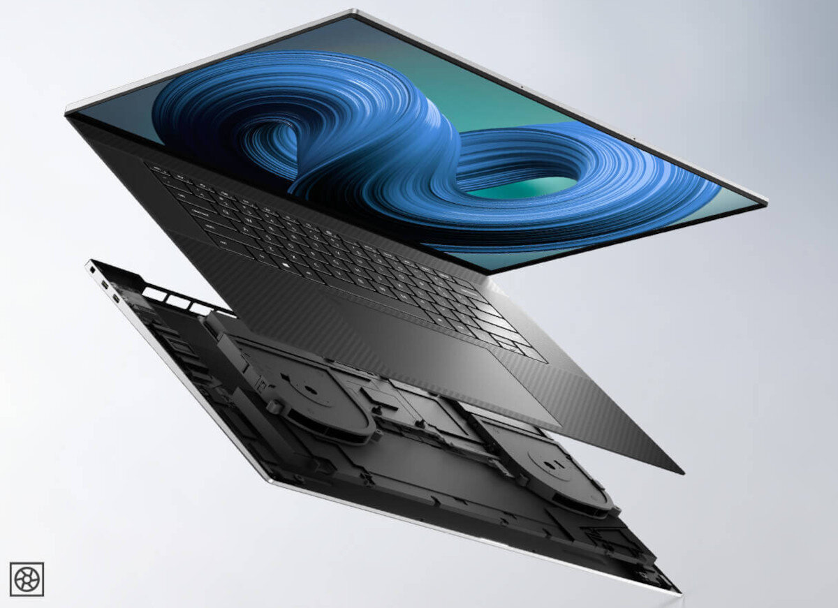Laptop DELL XPS 9720-3813 chłodzenie wentylatory temperatura